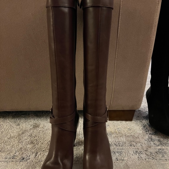 Brown knee high heeled boots 7.5 - Picture 5 of 6